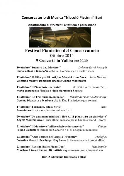 Festival Pianistico del Conservatorio Piccinni