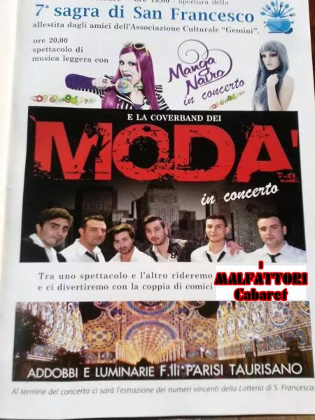 Moda' Cover Band in concerto Special Guest Manga Nairo con i Malfattori Cabaret