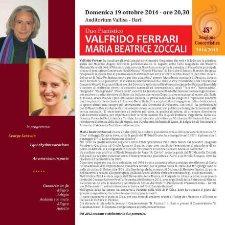 Concerto inaugurale Stagione Concertistica 2014/15  storico Ente Morale                                 "IL CORETTO" di Bari