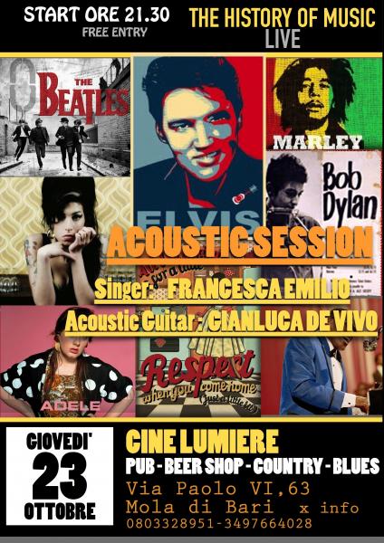 The History of Music Live! Acoustic Session, International Covers Con Gianluca De Vivo e Francesca Emilio