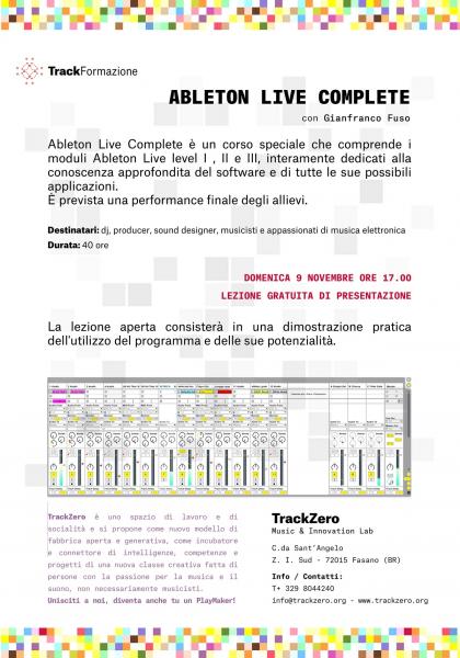 ABLETON LIVE COMPLETE con Gianfranco Fuso Lezione gratuita di presentazione