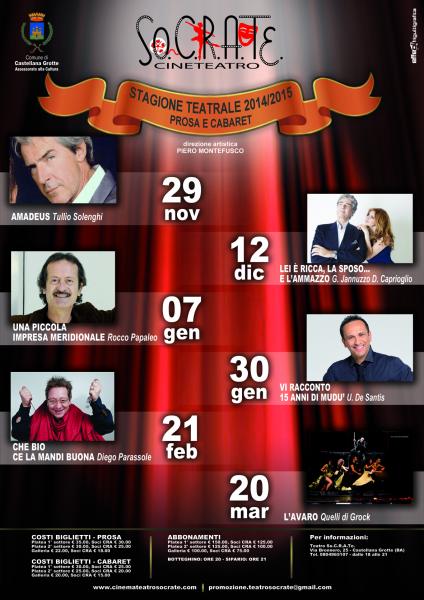 Stagione di Prosa e Cabaret 2014/2015 “Amadeus”di Peter Shaffer e programma completo