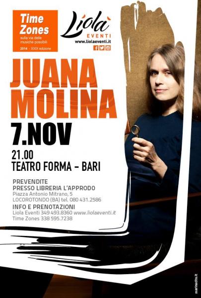 Juana Molina in concerto a Bari - Time Zones 2014
