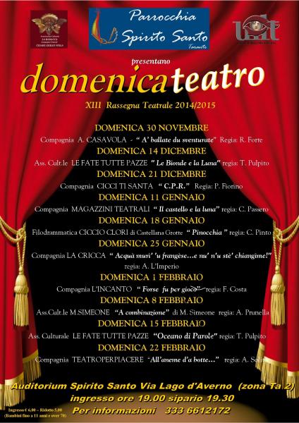13a Rassegna "Domenica Teatro", primo appuntamento