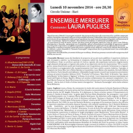Lunedi 10 Novembre Stagione Concertistica storico Ente Morale IL CORETTO di Bari