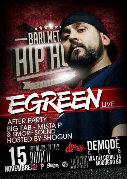 Demodè Club e Bari Hip Hop Metro presentano E-Green