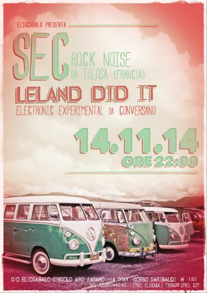 SEC_rock-noïse_Tolosa, Francia + Leland Did It_Alternative, Electro_Bari // live Eliogabalo