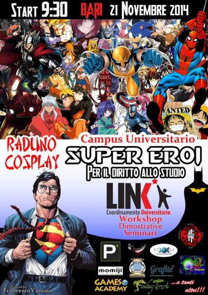Raduno cosplay : "Supereroi per il diritto allo studio"