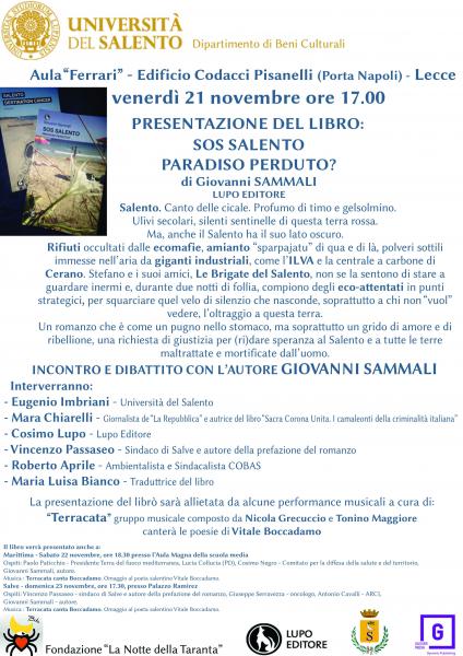 Presentazione del libro SOS SALENTO. PARADISO PERDUTO?