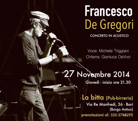 Tributo in acustico a Francesco De Gregori
