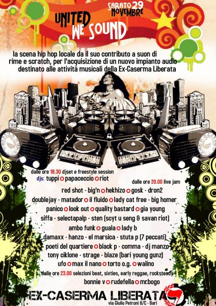 || UNITED, WE SOUND || Serata di Autofinanziamento per un nuovo sound alla Ex-Caserma Liberata
