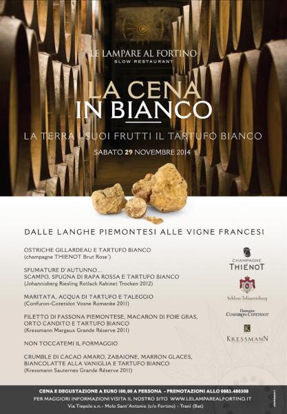 LA CENA IN BIANCO - dalle langhe piemontesi alle vigne francesi