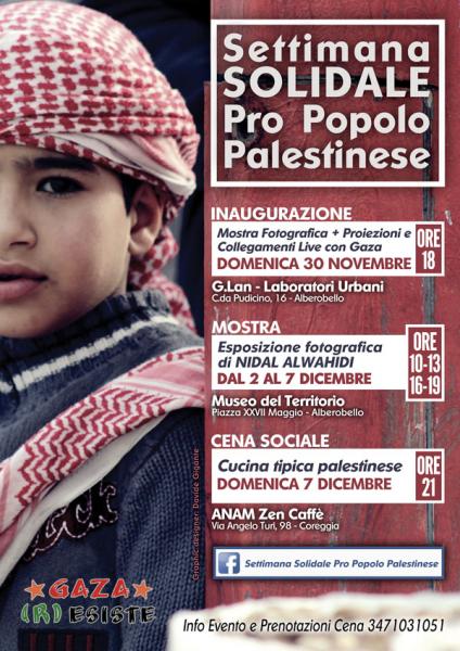 Settimana Solidale Pro Popolo Palestinese _ Mostra fotografica, proiezioni e collegamenti live con Gaza