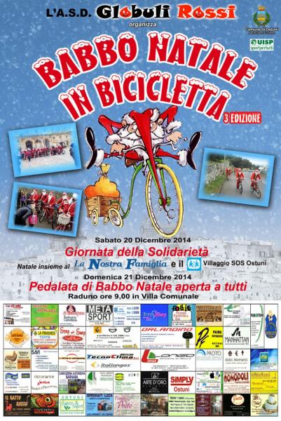 Babbo Natale in  bicicletta