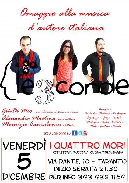 Le3corde (omaggio alla musica d'autore italiana) @ I quattro mori