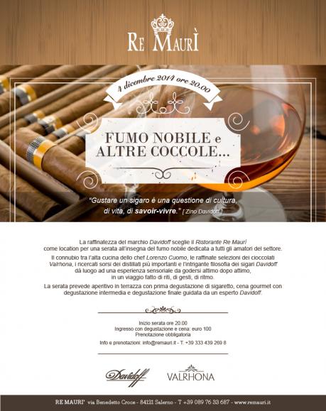 Serata degustazione sigari Davidoff, cioccolato e distillati al Re Maurì