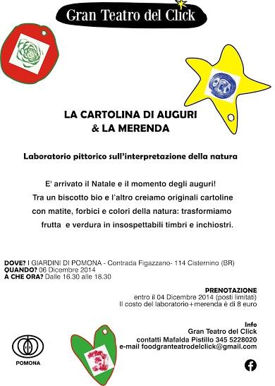 La cartolina di auguri di Natale con merenda