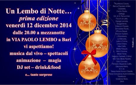 "Un Lembo di Notte", grande festa di Natale in via Paolo Lembo a Bari