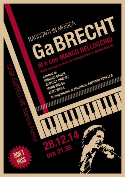 GaBrecht: Racconti in musica di e con MARCO BELLOCCHIO