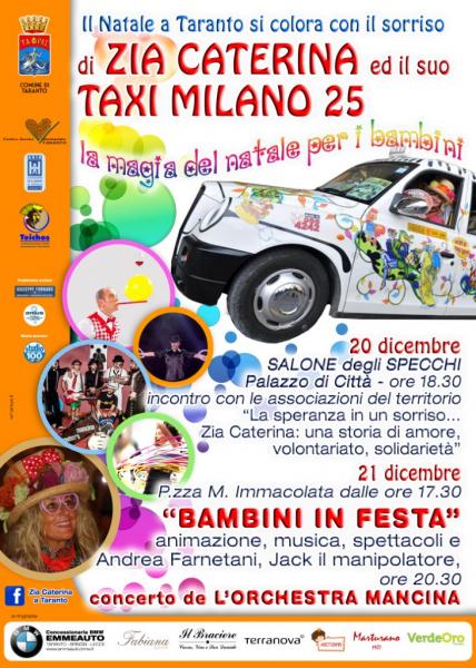 La Solidarieta' Colora il Natale Della Citta' di Taranto con Zia Caterina ed il Suo Taxi Milano 25