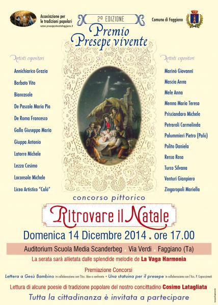 Seconda Edizione del  Concorso Pittorico “Presepe Vivente di Faggiano” con il seguente tema : “ Ritrovare il Natale”.