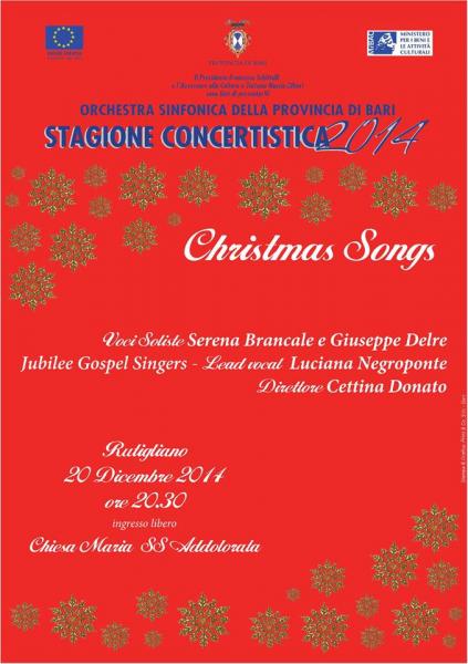“Christmas Songs”, con l’Orchestra Sinfonica della Provincia di Bari