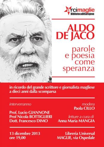 Aldo De Jaco:  Parole e poesia come speranza