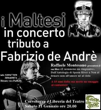 A 15 Anni Dalla Sua Morte i Maltesi Tributo a Faber Ospiti al Corvotorvo