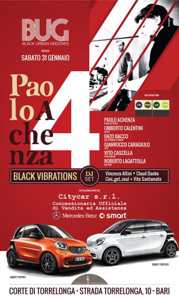 BUG presenta Paolo Achenza 4 live + Black Vibrations dj set>sabato 31 gennaio@Corte di Torrelonga