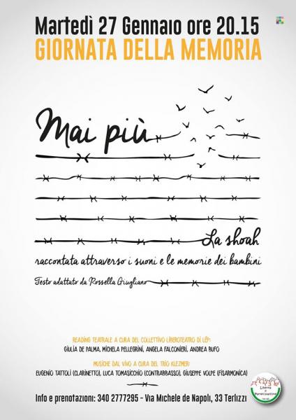 Mai Piu' - 27 Gennaio Giorno Della Memoria-