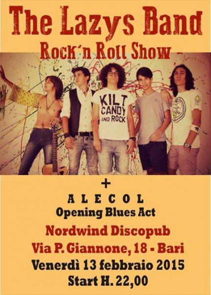 Ven 13/02 The Lazys Band Live + Alecol in concerto al Nordwind