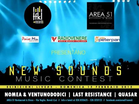 Terza serata live per "New Sounds Music Contest": sul palco dell'Area51 la musica emergente di Puglia