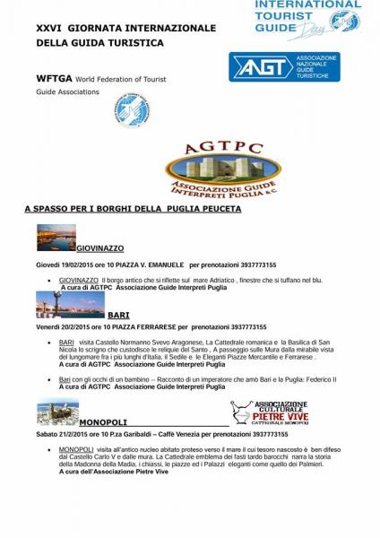 "A spasso per i borghi della Puglia peuceta" XXVI Giornata Internazionale della Guida Turistica