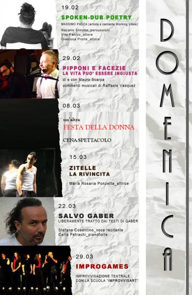 la DOMENICA coffeeandcigarettes: cena spettacolo di TEATRO-MUSICA