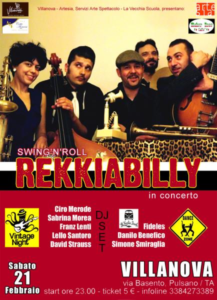 Rekkiabilly in concerto (Swing'N'Roll) + Vintage Night, The party!!! + Dance Zone