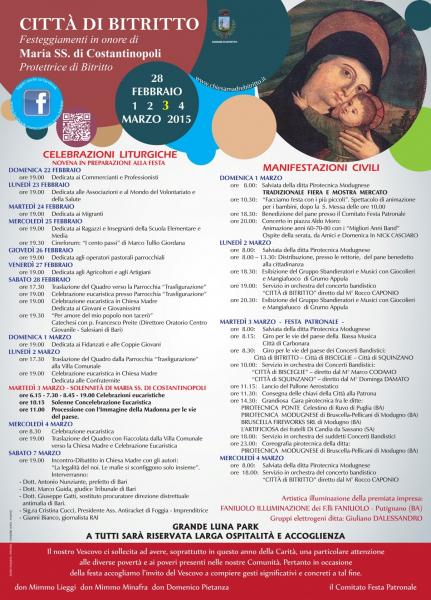 Festa Patronale in onore di Maria SS. di Costantinopoli 2015
