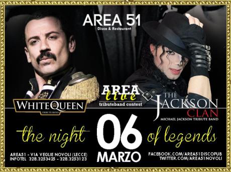 Un unico live per omaggiare Queen e Michael Jackson: sul palco dell'Area51 White Queen e The Jackson Clan