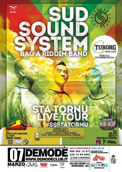 Demodè Club e Tuborg Music Club presentano Sud Sound System: "Sta Tornu” Tour