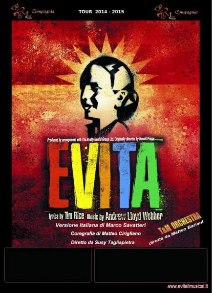 EVITA  Lyrics by TIM RICE. Music by Andrew Llyd Webber