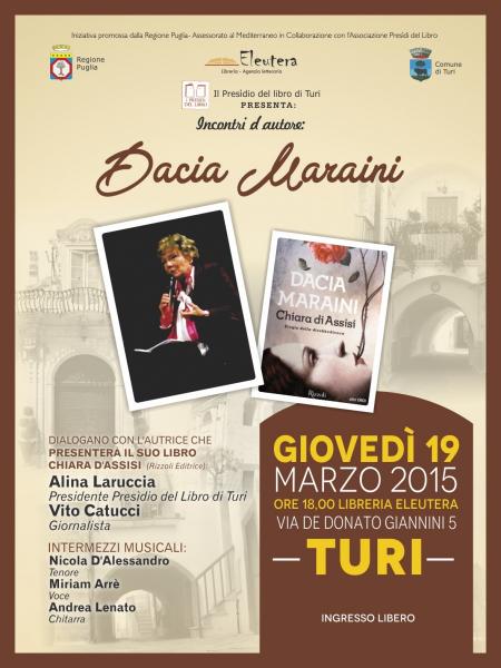 Dacia Maraini a Turi, Incontri D'autore
