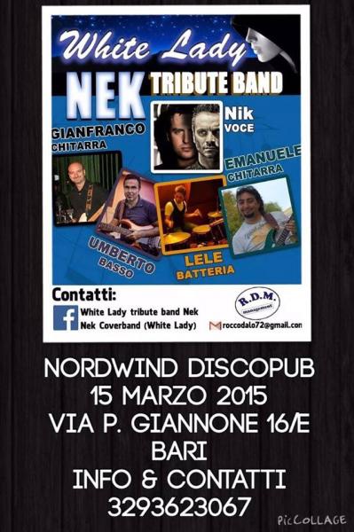 White Lady (NEK Tribute) in concerto al Nordwind discopub