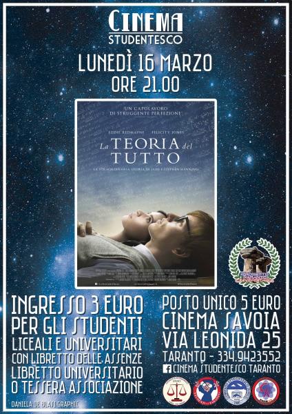 "La teoria del tutto" in rassegna al cinema Savoia