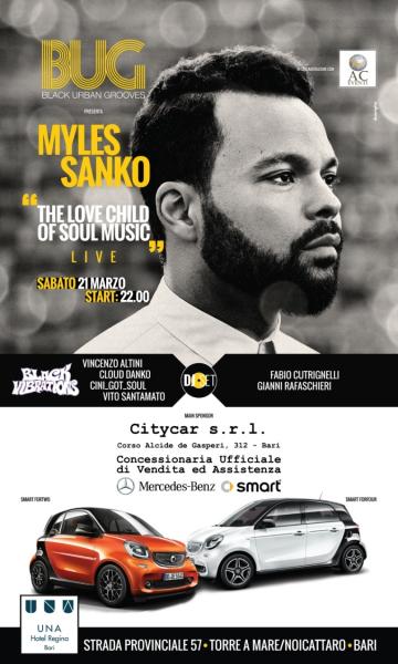 Myles Sanko Live in concerto a UNA Hotel Regina