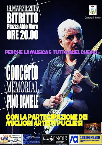 Concerto Memorial Pino Daniele, con la partecipazione dei migliori artisti pugliesi!