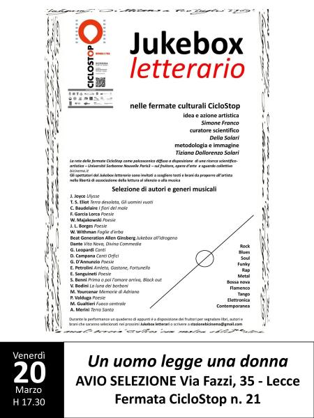 Parte il "Jukebox letterario", le fermate CicloStop diventano un palcoscenico diffuso