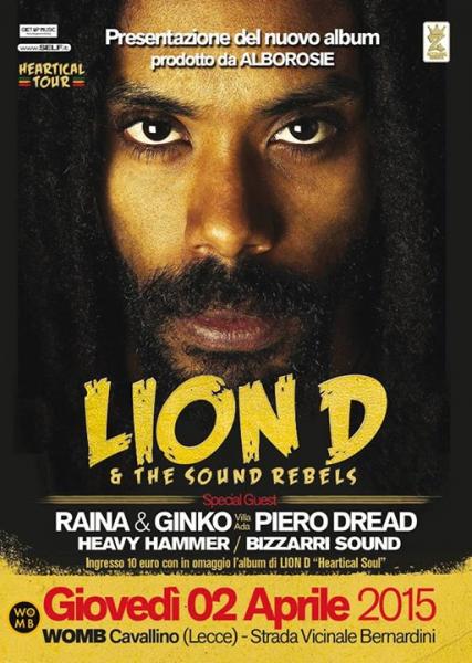 Lion D in concerto giovedì 2 aprile al Womb di Cavallino (LE)