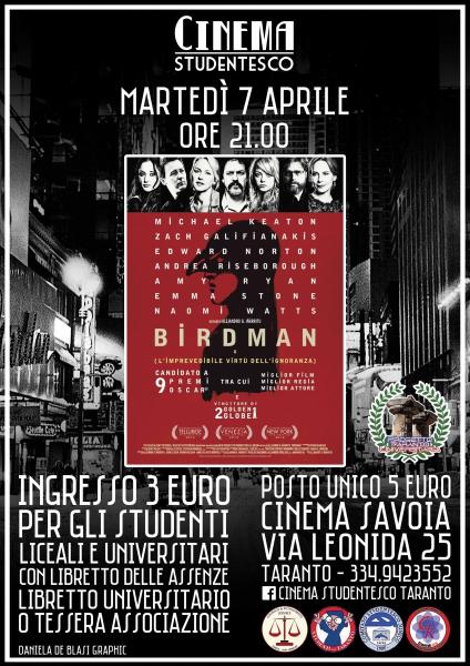 "Birdman" in rassegna al Cinema Savoia