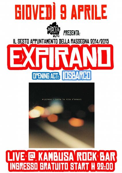 DIROCKATO WINTER presenta: EXPIRANO live al KAMBUSA ROCK BAR - opening act IOSBARCO