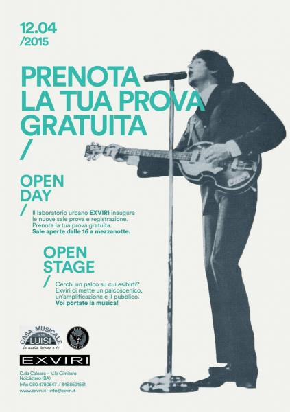 OPEN DAY Sale prova e registrazione