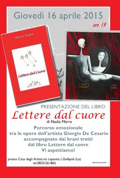Presentazione del libro “Lettere dal cuore” di Nadia Marra tra le opere di Giorgio De Cesario